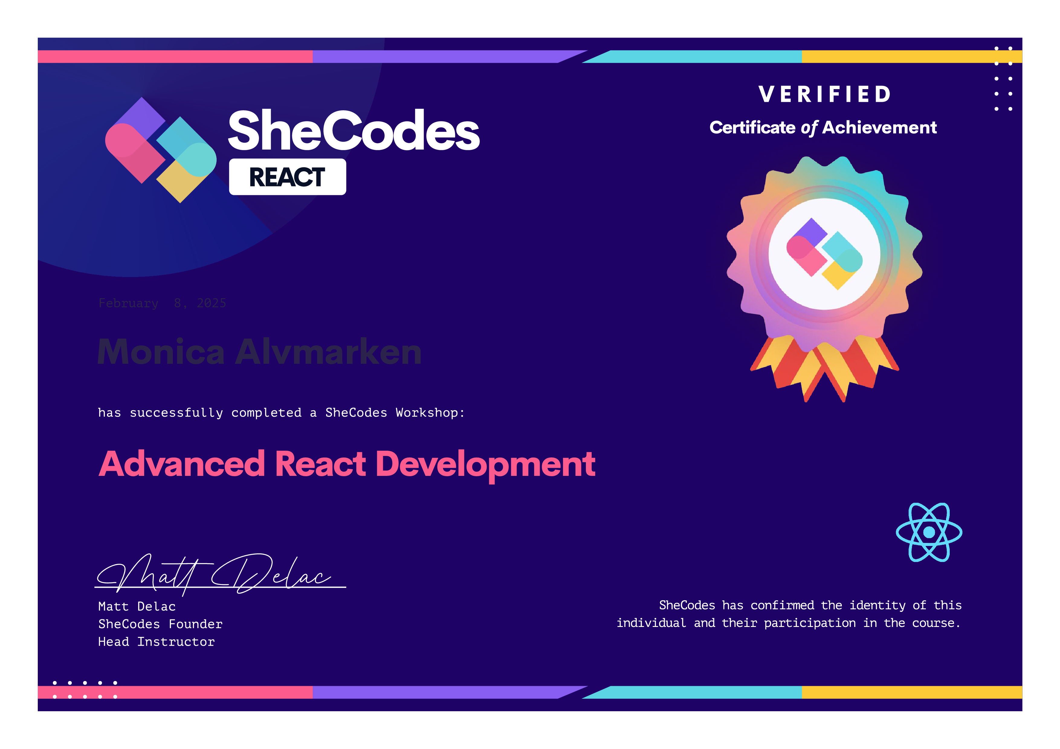 My React Certificate