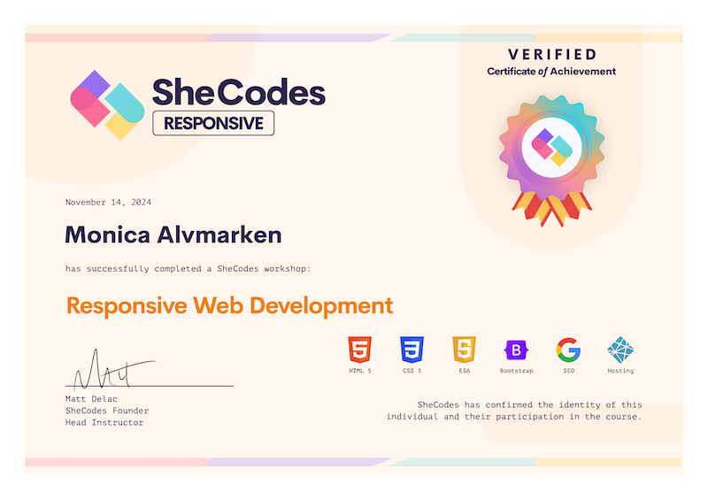 My Responsive Certificate